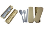K-2632 Wheat Chopstick w Fork n Spoon Set