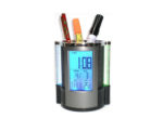 Pen Holder w Clock, Calendar & Rainbow Lite NPC-1051