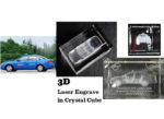 Crystal Cube Paper Weight with 3D Laser Engrave