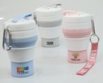 Silicone Foldable Cup with Customised Name on Strap