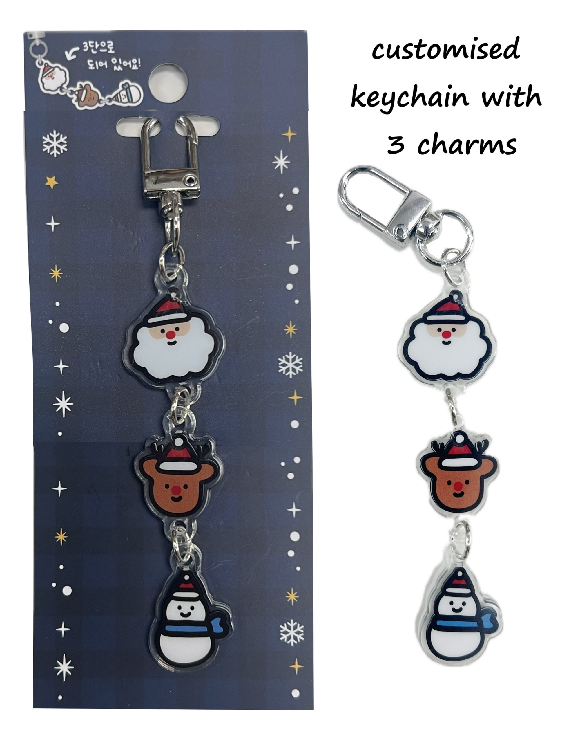 Customised Acrylic Keychain with 3 Charms
